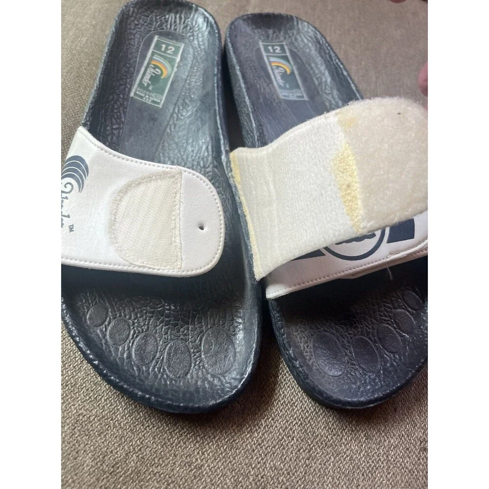 Mens Islander  Blue Nautical Slides Sandals  Mens Size 12 Athletic Flip Flop